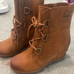 Sorel lace up wedges